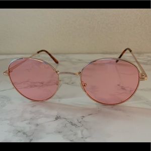 Rounded Pink Colored Sunglasses